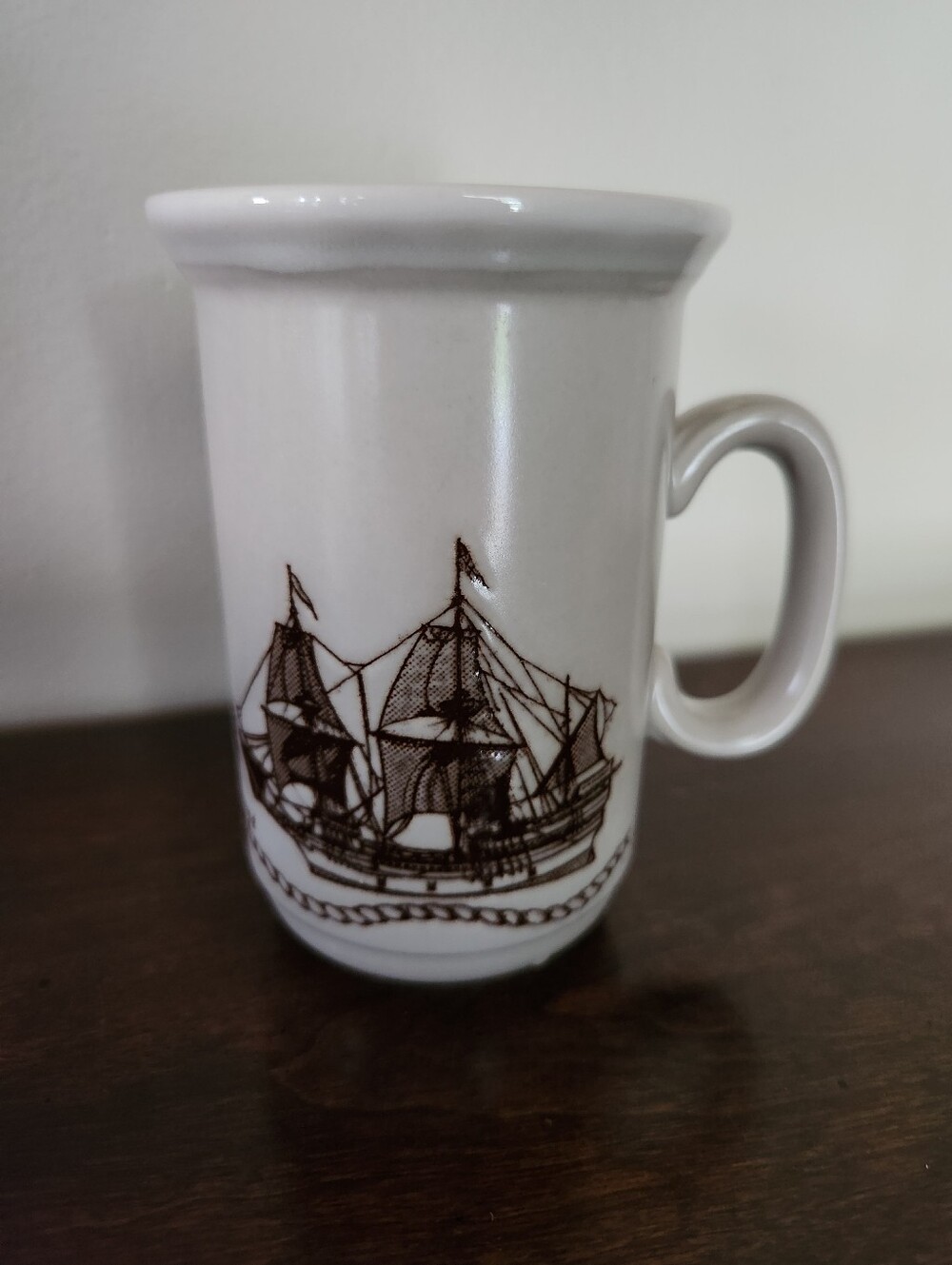 Vintage Churchill "The Mayflower" with Ship Knots Coffee Cup, Made In England